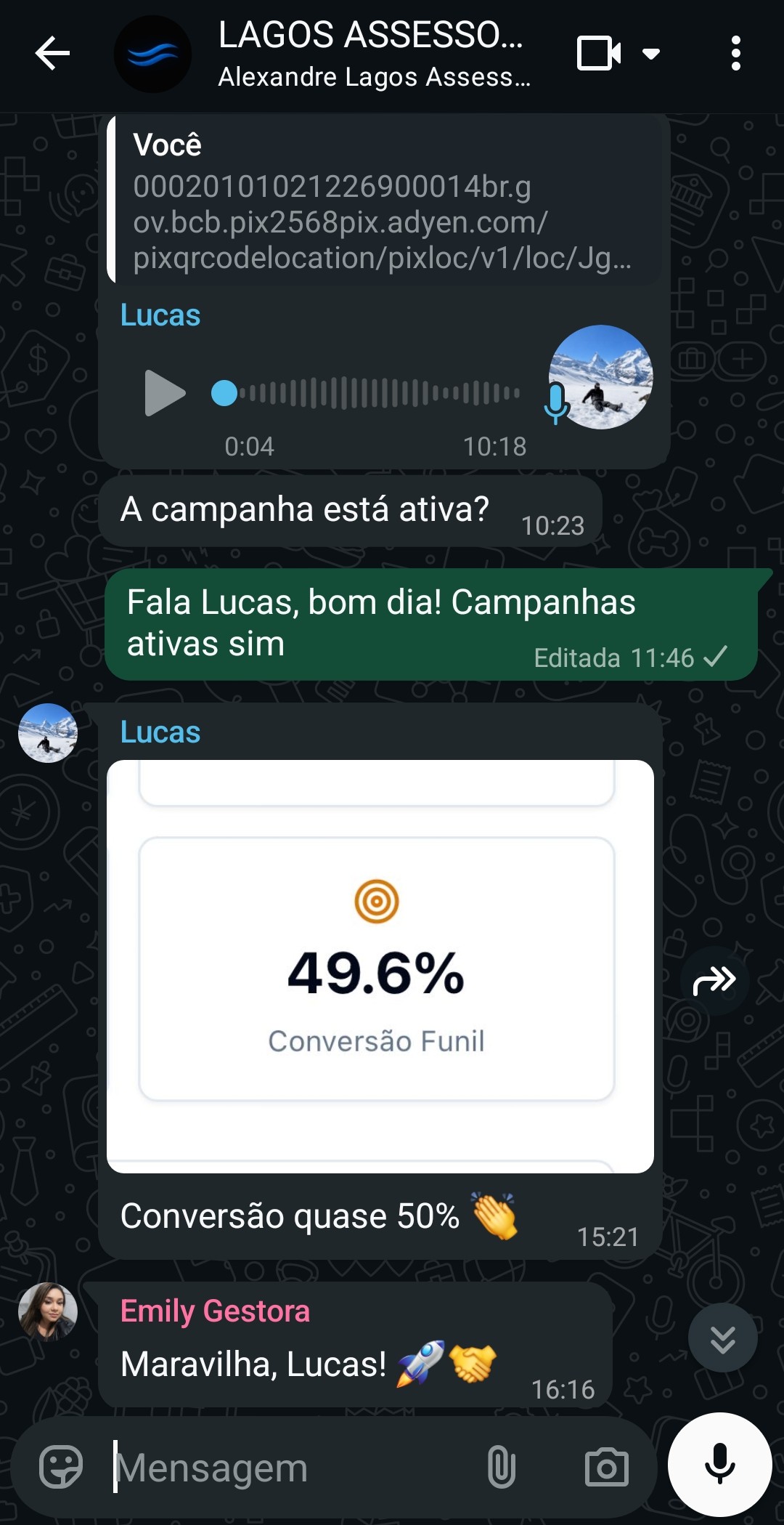 Conversa real com cliente da Lagos 2