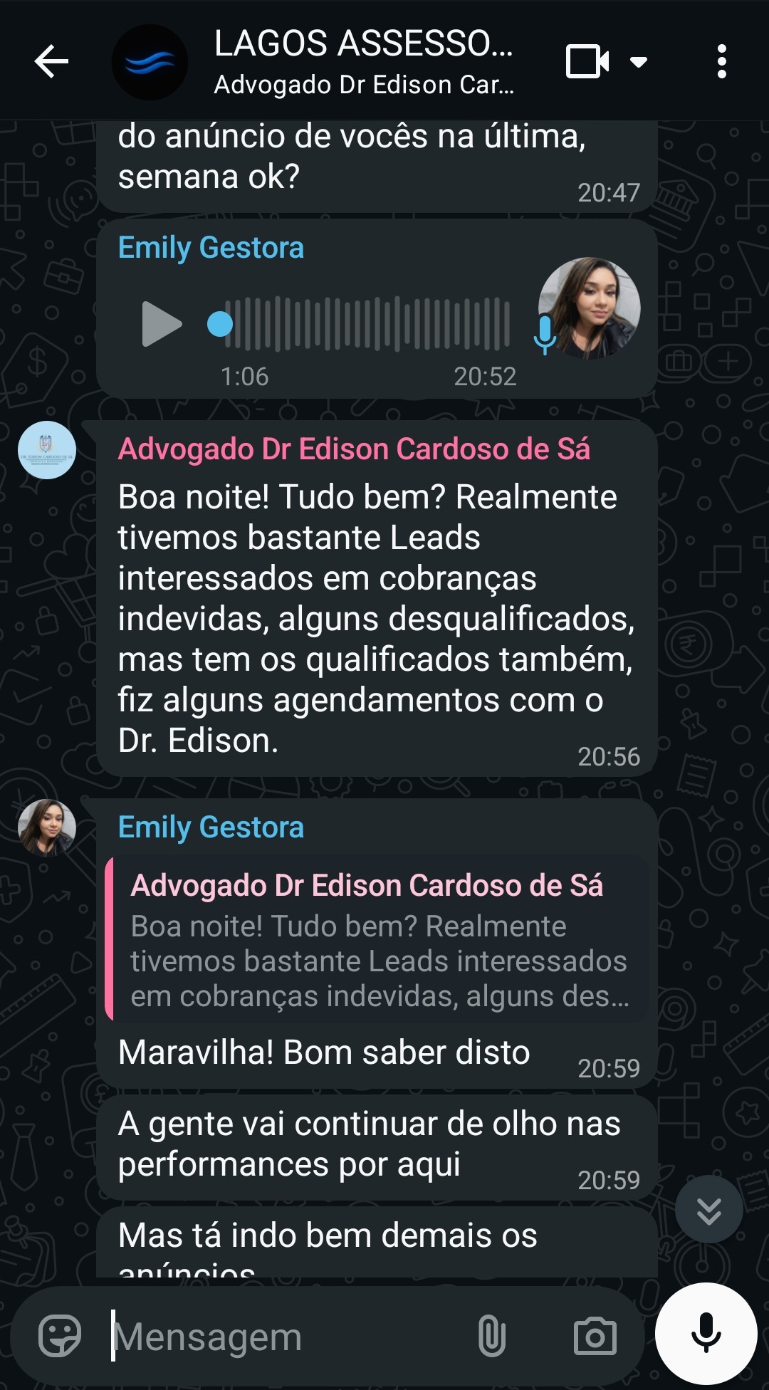 Conversa real com cliente da Lagos 5