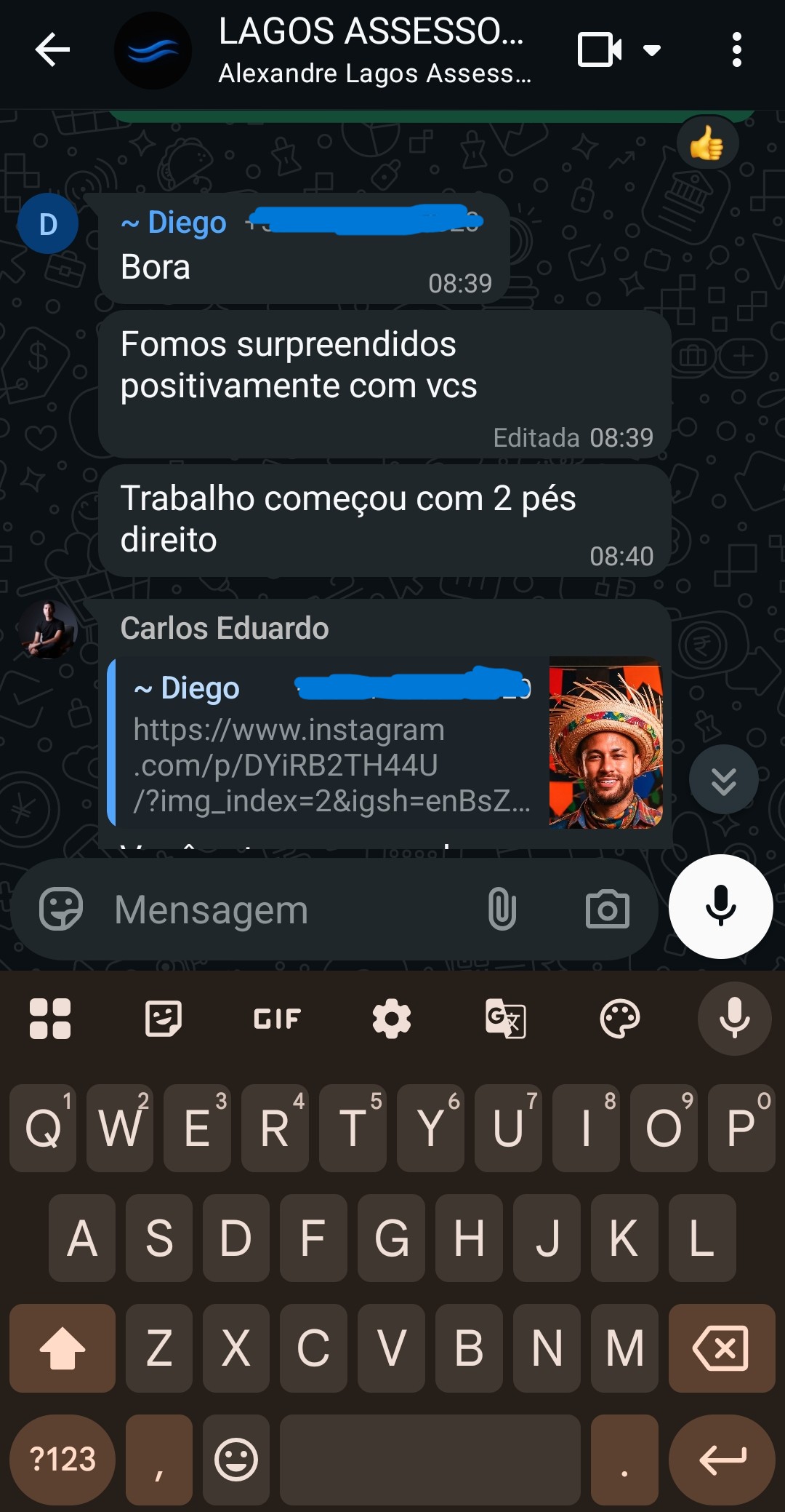 Conversa real com cliente da Lagos 7
