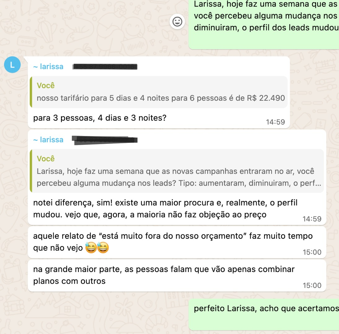 Conversa real com cliente da Lagos 8